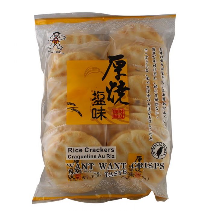 旺旺 厚烧盐味/WANT WANT Reischips - Natürliche Geschmack 150g