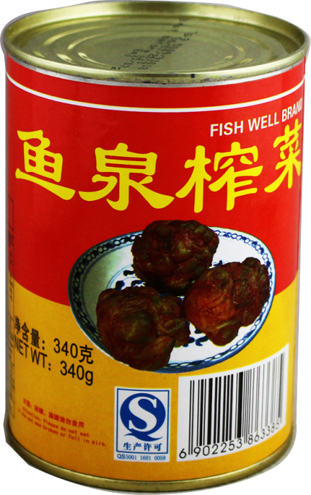 鱼泉 四川榨菜块 罐头/ Fishwellbrand Senfgemüse (ganz), eingelegt 340g