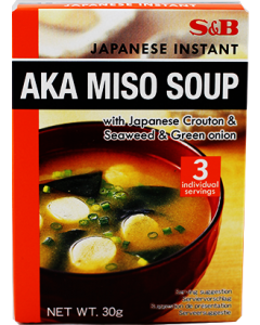 S&B 赤味增汤料包 日式面包干味/S&B Japanese Instant Aka Miso Soup with Japanese Crouton&Seaweed&Green Onion 3*10g