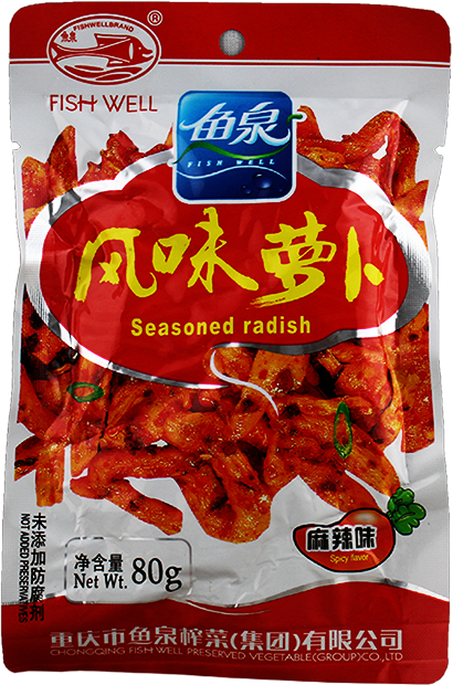 鱼泉 风味萝卜 麻辣味/Fishwellbrand Eingelegte Rettich, würzig 80g