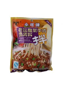 伞塔牌 经典拌料 老坛酸菜牛肉面调料/SanTaPai Nudelnsauce, Sauerkohl-Rindfeschmack 240g