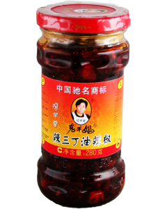 老干妈 辣三丁油辣椒/ LaoGanMa Geschmack Chilli-Sauce 280g