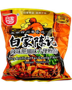 白家粉丝 辣味肥肠味(不带黄豆)/BaiJia Instant FandenNudeln Chilli-Feichang 108g