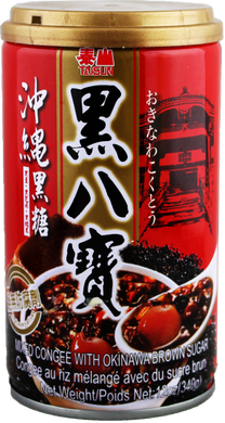 泰山冲绳黑糖黑八宝/TAISUN Reisbrei (Congee) Okinawa mit Bohnenmischung und braunem Zucker 340g