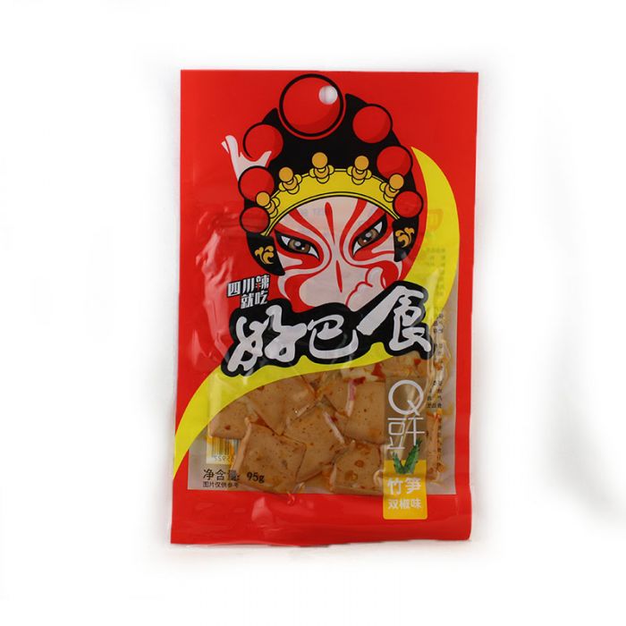 好巴食 Q豆腐干（竹笋双椒味）/HaoBaShi Harttofu Bambussprossen doppelter Pfeffergeschmack 95g