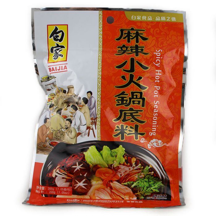 白家 努力餐 麻辣小火锅/ BaiJia Szechuan Würzmischung für Feuertopf Spicy Little HotPot 200g