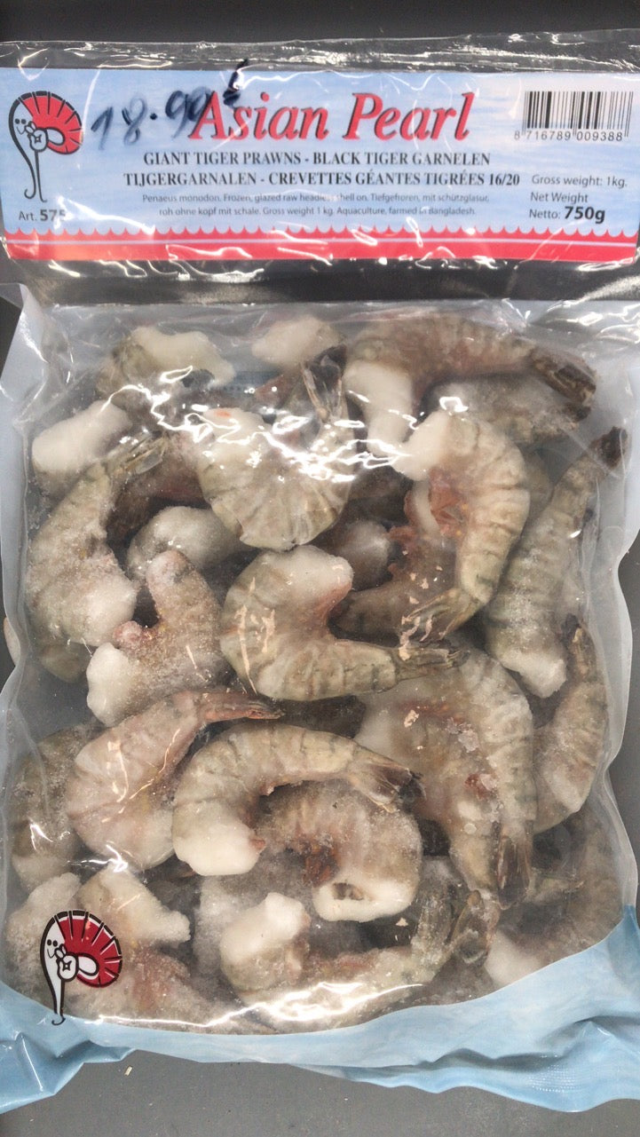 Black Tiger Garnele 16/20 1Kg 无头带壳（仅限法兰克福）